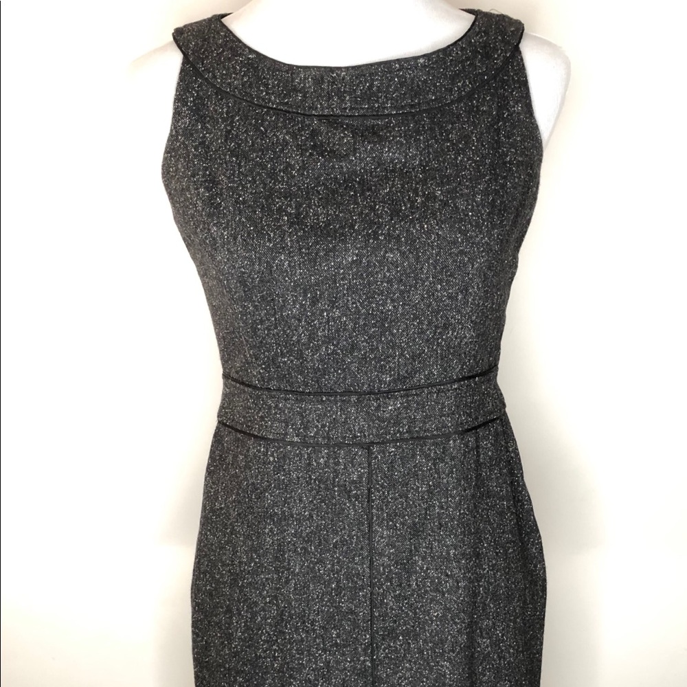 Ann Taylor Dark Gray Wool Silk Career Work Dress